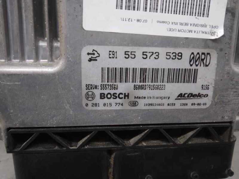 Recambio de centralita motor uce para opel insignia berlina cosmo referencia OEM IAM 0281015774  