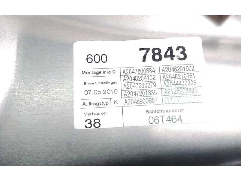 Recambio de elevalunas delantero derecho para mercedes clase c (w204) berlina c 220 cdi blueefficiency (204.002) referencia OEM 
