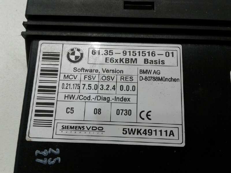Recambio de centralita comfort para bmw serie 5 berlina (e60) 530d referencia OEM IAM 915151601  