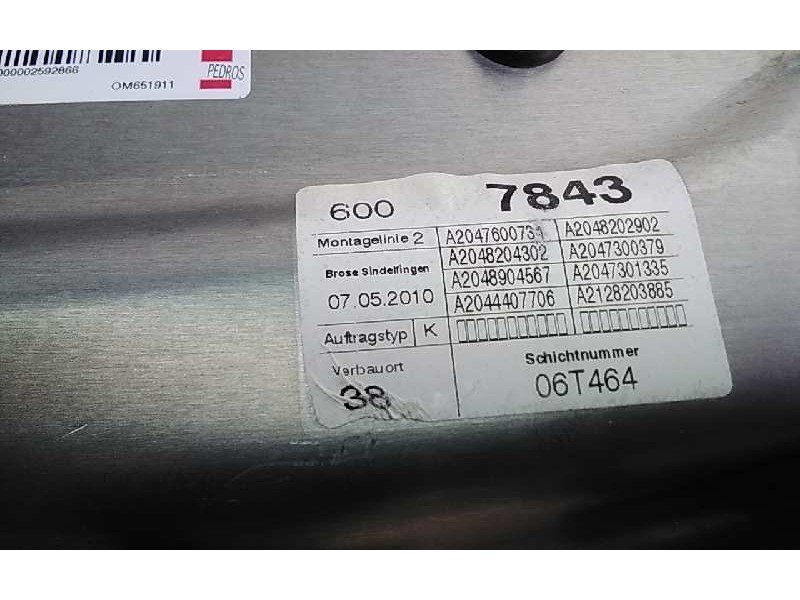 Recambio de elevalunas trasero izquierdo para mercedes clase c (w204) berlina c 220 cdi blueefficiency (204.002) referencia OEM 