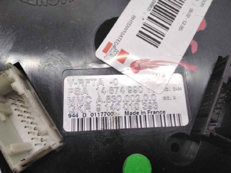 Recambio de mando climatizador para peugeot 807 sr pack referencia OEM IAM 8220WC  