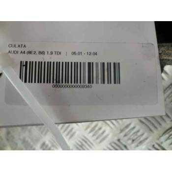 Recambio de culata para audi a4 avant (8e) 1.9 tdi referencia OEM IAM H2  107067