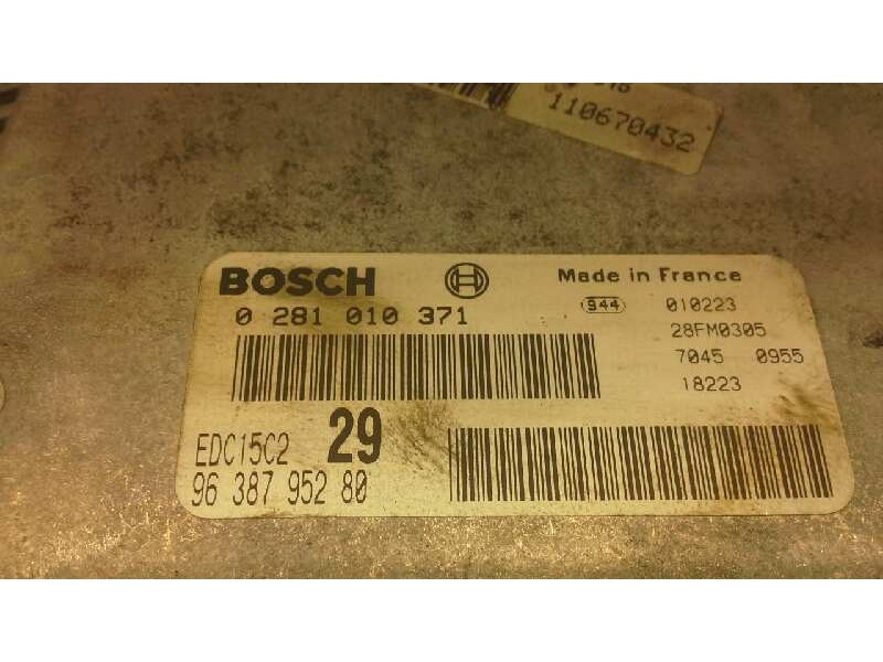 Recambio de centralita motor uce para citroen c5 berlina 2.2 hdi exclusive automático referencia OEM IAM 0281010371 344 