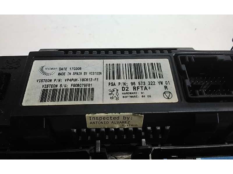 Recambio de mando climatizador para peugeot 407 sw st confort referencia OEM IAM 96573322  