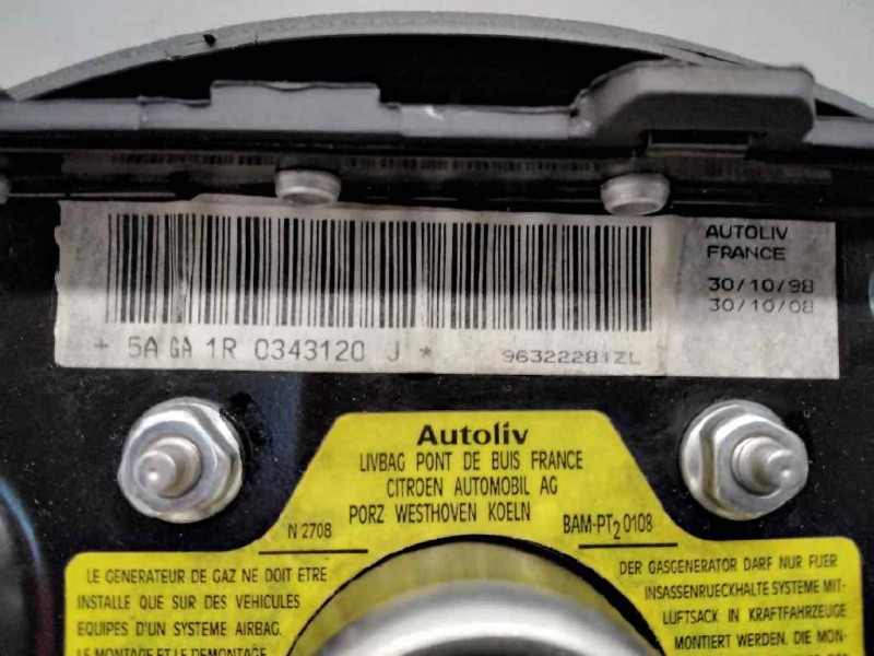 Recambio de airbag delantero izquierdo para citroen xsara berlina 1.6 referencia OEM IAM 96322281ZL 5AGAR0343120 
