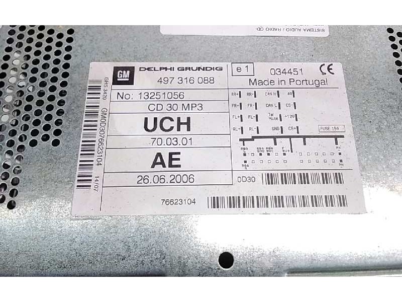 Recambio de sistema audio / radio cd para opel antara cosmo 4x4 referencia OEM IAM 497316088  
