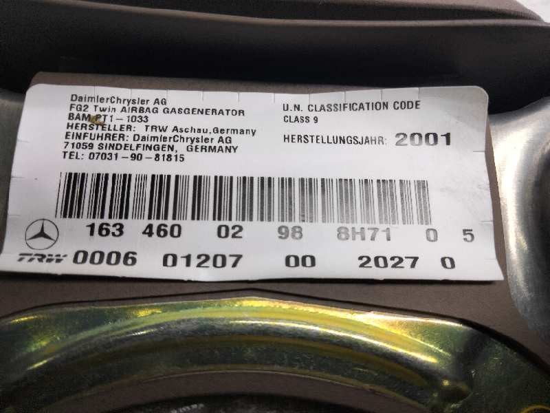 Recambio de airbag delantero izquierdo para mercedes clase m (w163) 400 cdi (163.128) referencia OEM IAM 1634600298  