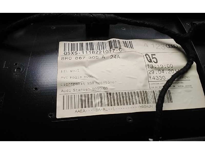 Recambio de guarnecido puerta trasera izquierda para audi q5 (8r) 2.0 tdi (125kw) referencia OEM IAM 8R0867303A  