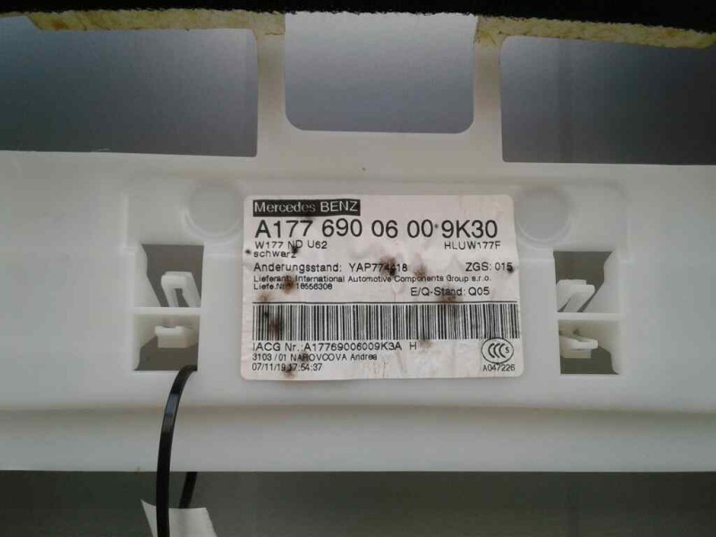 Recambio de techo interior para mercedes clase a berlina (bm 177) a 200 d (117.112) referencia OEM IAM A17769006009K30  