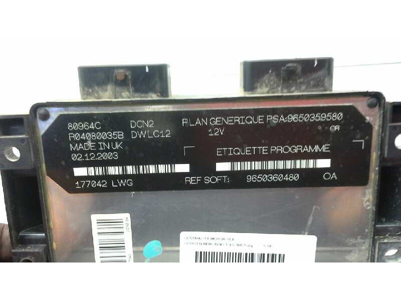 Recambio de centralita motor uce para citroen berlingo 1.9 d 600 furg. referencia OEM IAM R04080035B 340 