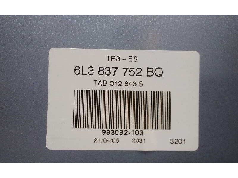 Recambio de elevalunas delantero derecho para seat ibiza (6l1) reference referencia OEM IAM 6L3837752BQ  