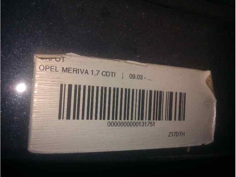 Recambio de capot para opel meriva 1.7 16v cdti referencia OEM IAM   