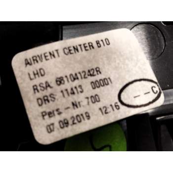 Recambio de aireador central para renault zoe furgoneta/hatchback (bfm_) electric (bfma, bfmb) referencia OEM IAM 681041242R  