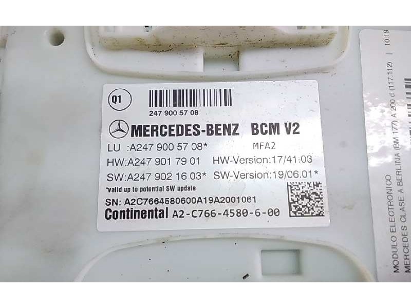 Recambio de modulo electronico para mercedes clase a berlina (bm 177) a 200 d (117.112) referencia OEM IAM A2479005708  