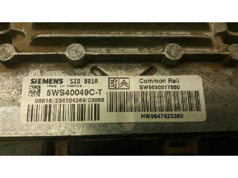 Recambio de centralita motor uce para citroen berlingo 2.0 hdi cat (rhy / dw10td) referencia OEM IAM SW9650517880 341 