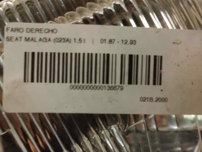 Recambio de faro derecho para seat malaga 1.5 referencia OEM IAM   