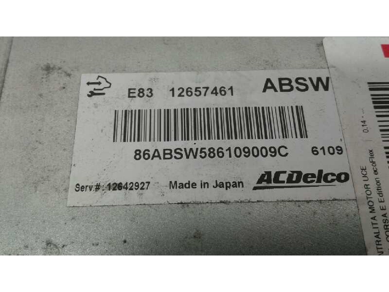 Recambio de centralita motor uce para opel corsa e edition ecoflex referencia OEM IAM 86ABSW586109009C 153 