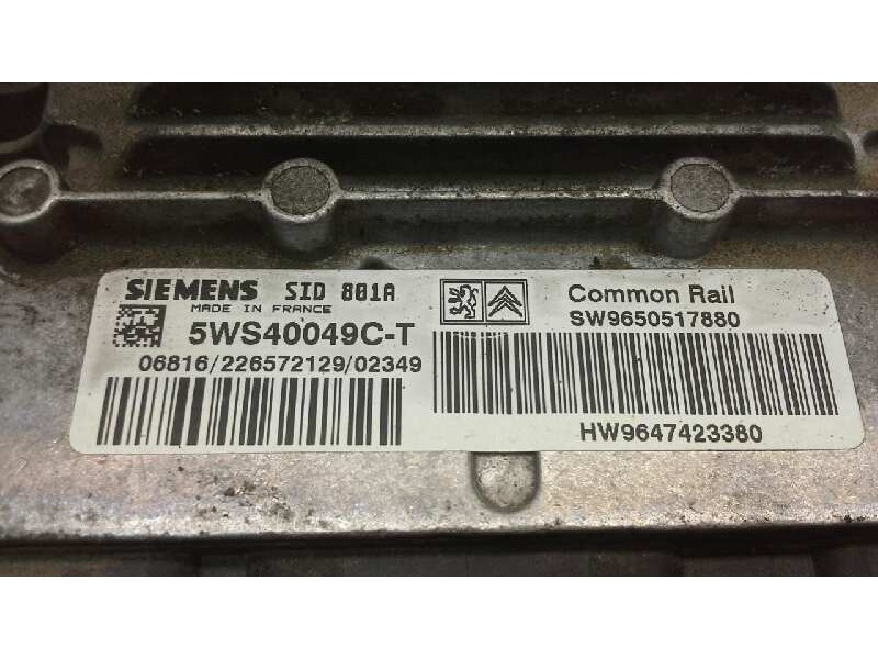 Recambio de centralita motor uce para citroen berlingo 2.0 hdi 600 furg. referencia OEM IAM 9647423380 330 5WS40049CT