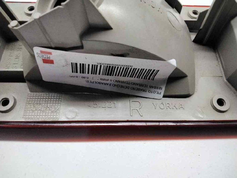 Recambio de piloto trasero derecho paragolpes para nissan terrano/terrano.ii (r20) referencia OEM IAM 265500F400 INGLES 