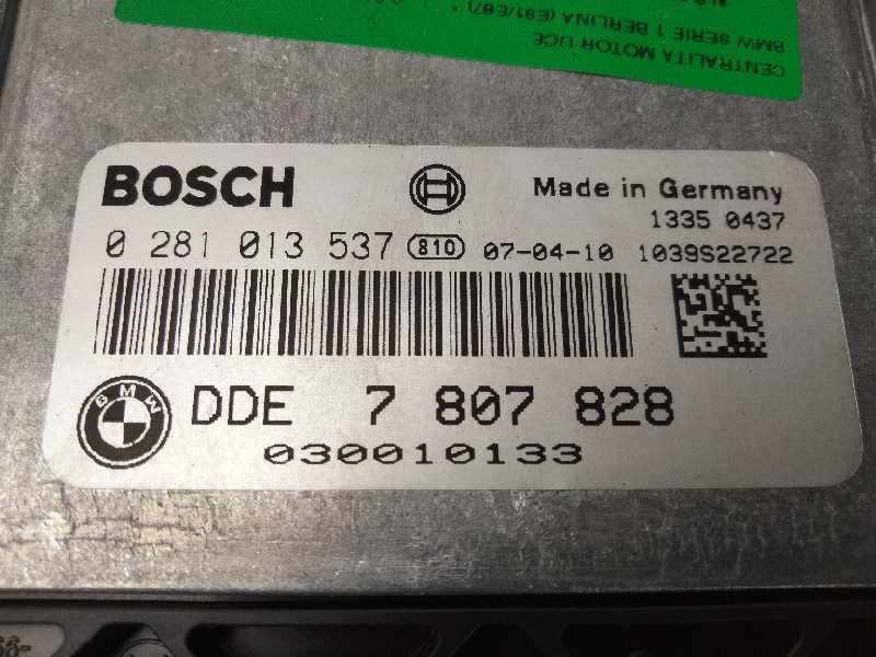 Recambio de centralita motor uce para bmw serie 1 berlina (e81/e87) referencia OEM IAM 7807828 0281013537 