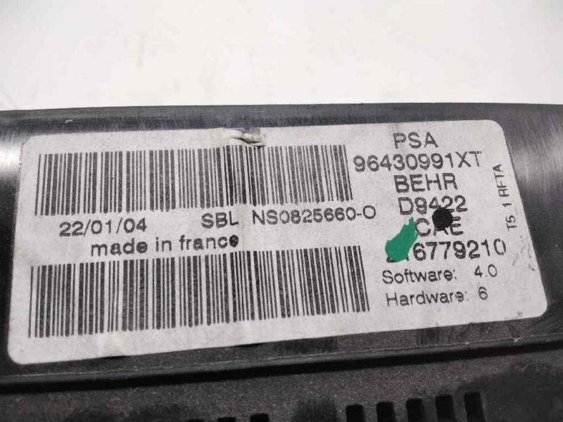 Recambio de mando climatizador para peugeot 307 (s1) xr referencia OEM IAM 96430991XT  