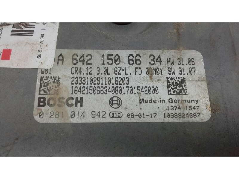 Recambio de centralita motor uce para mercedes clase r (w251) 280 cdi (251.026) referencia OEM IAM 0281014942 6421506634 