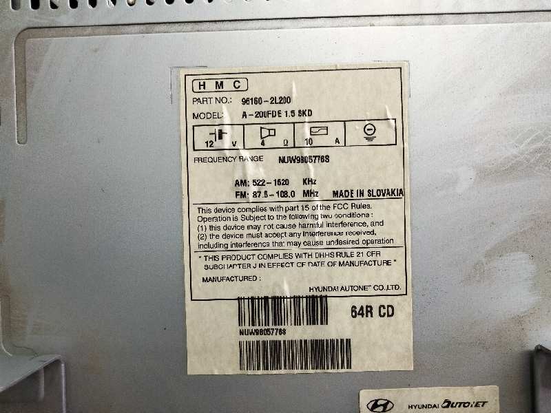 Recambio de modulo radio para hyundai i30 comfort referencia OEM IAM 961602L200  