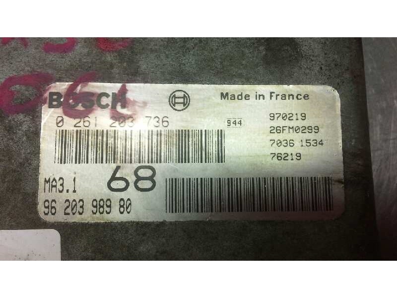 Recambio de centralita motor uce para citroen saxo 1.1 x referencia OEM IAM 0261203736 345 