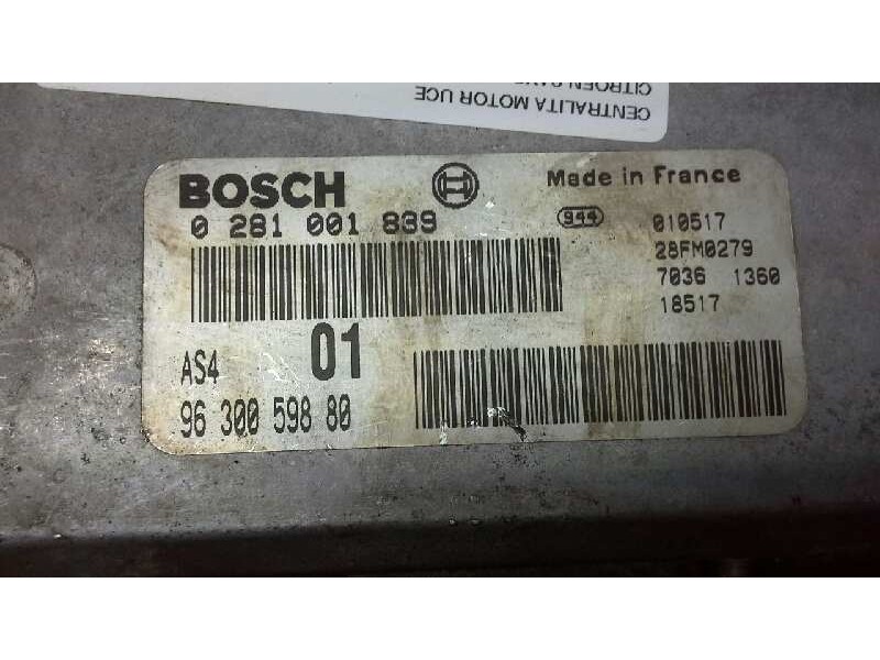 Recambio de centralita motor uce para citroen saxo 1.5 d sx referencia OEM IAM 1938F3 303 