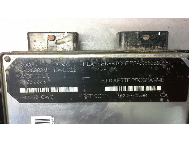 Recambio de centralita motor uce para peugeot partner (s2) 1.9 diesel referencia OEM IAM 9650359580 80965C R04080034B