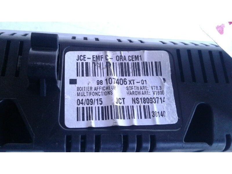 Recambio de pantalla multifuncion para citroen c3 tonic referencia OEM IAM 98107406XT  