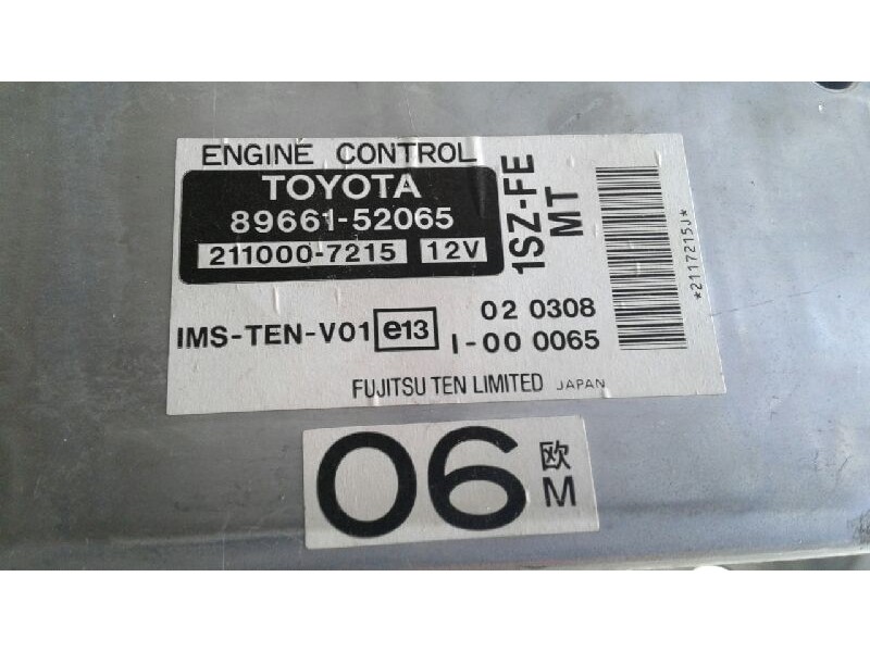 Recambio de centralita motor uce para toyota yaris (ncp1/nlp1/scp1) 1.0 linea luna referencia OEM IAM 8966152065  