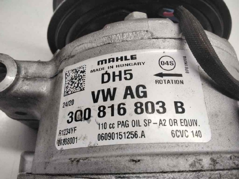 Recambio de compresor aire acondicionado para seat leon (kl1) fr referencia OEM IAM 3Q0816803B  