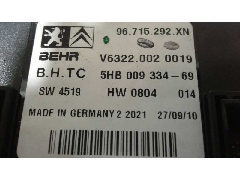 Recambio de mando climatizador para peugeot 407 sw sport referencia OEM IAM 96512442XT  
