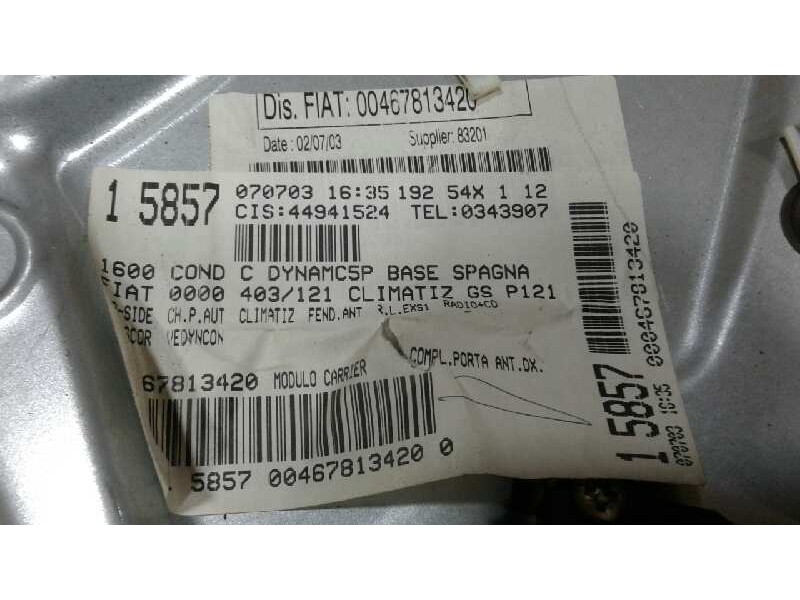 Recambio de elevalunas delantero derecho para fiat stilo (192) 1.6 16v actual (i) referencia OEM IAM   