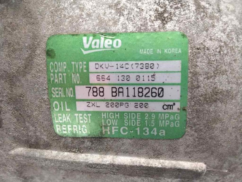 Recambio de compresor aire acondicionado para ssangyong kyron 270 spr xdi premium 4wd referencia OEM IAM 6641300115  