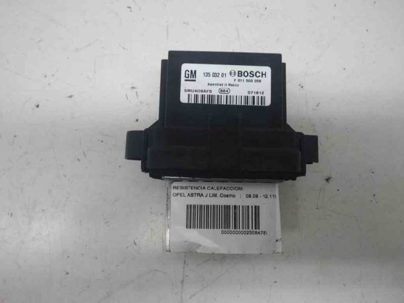 Recambio de resistencia calefaccion para opel astra j lim. cosmo referencia OEM IAM 13503201  