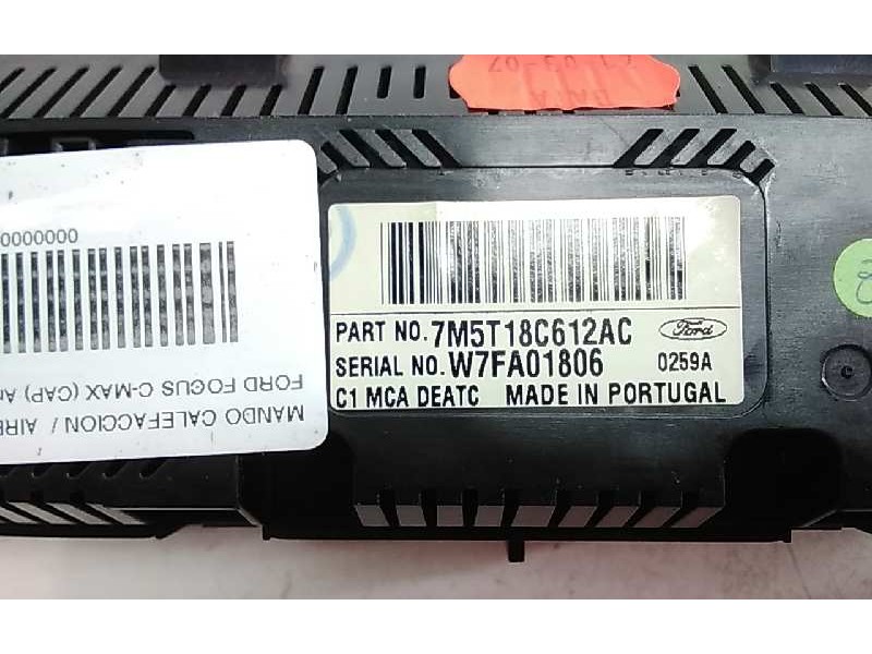 Recambio de mando calefaccion / aire acondicionado para ford focus c-max (cap) ambiente (d) referencia OEM IAM 7M5T18C612AC W7FA
