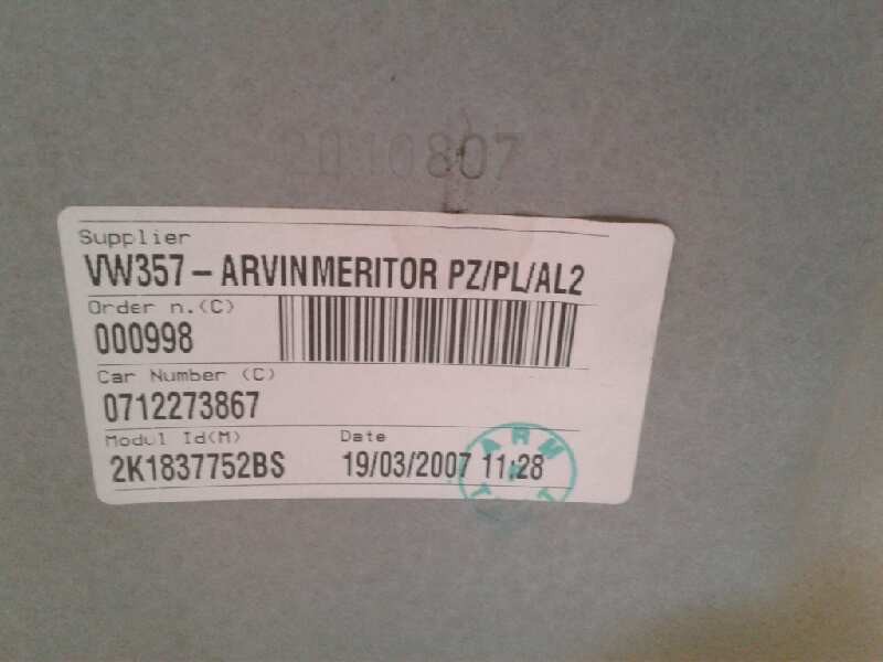 Recambio de puerta delantera derecha para volkswagen caddy ka/kb (2k) 1.9 tdi referencia OEM IAM 1T0959702D 2K1837752BS 