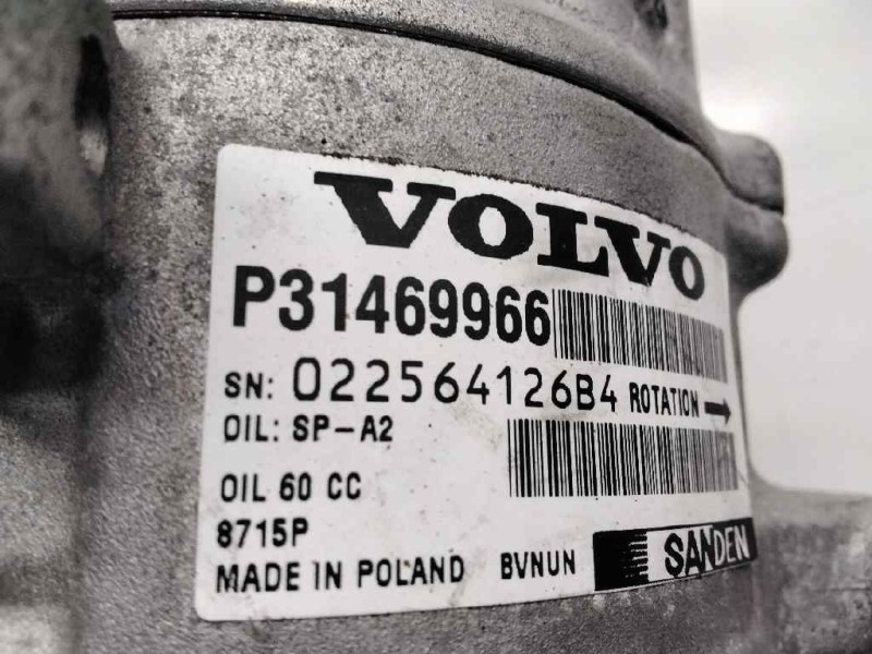 Recambio de compresor aire acondicionado para volvo v40 2.0 diesel cat referencia OEM IAM 022564126B4 P31469966 