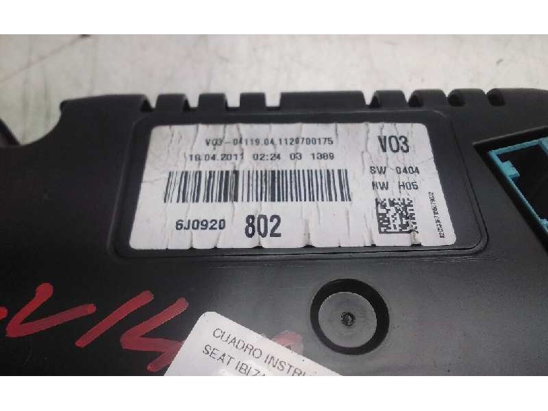 Recambio de cuadro instrumentos para seat ibiza (6j5) stylance / style referencia OEM IAM 6J0920802  