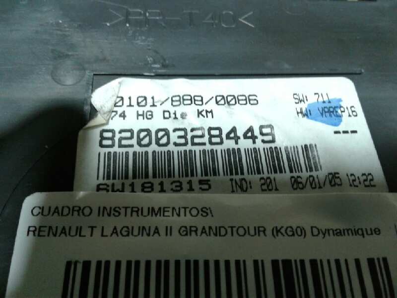 Recambio de cuadro instrumentos para renault laguna ii grandtour (kg0) dynamique referencia OEM IAM 8200291332  