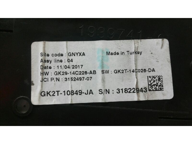 Recambio de cuadro instrumentos para ford transit custom kasten 270 l1 referencia OEM IAM GK2T10849JA  