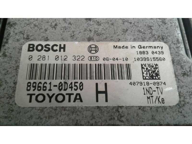 Recambio de centralita motor uce para toyota yaris (ksp9/scp9/nlp9) básico referencia OEM IAM 896610D450  