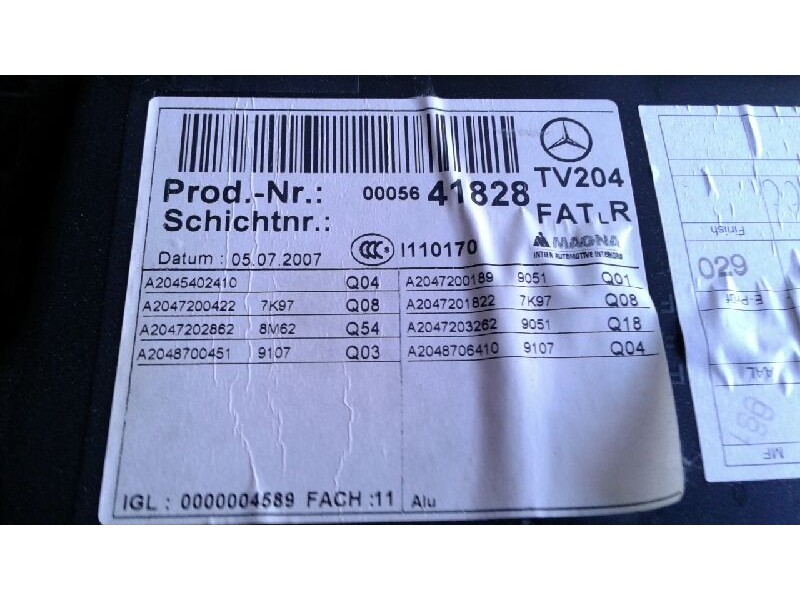 Recambio de guarnecido puerta delantera derecha para mercedes clase c (w204) berlina c 220 cdi (204.008) referencia OEM IAM   