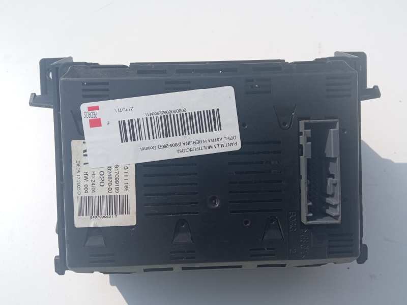 Recambio de pantalla multifuncion para opel astra h berlina cosmo referencia OEM IAM 13111165  