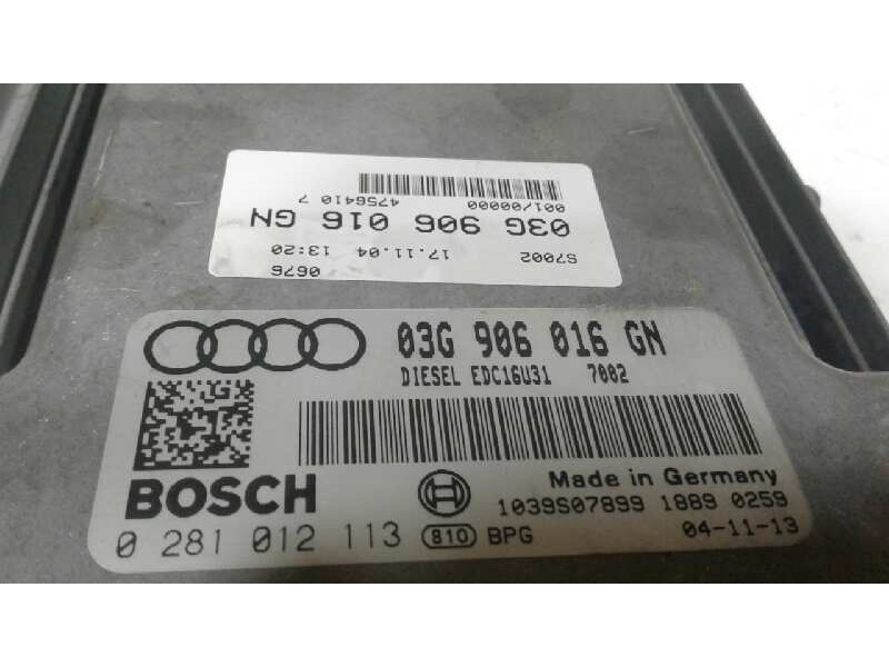 Recambio de centralita motor uce para audi a4 berlina (8e) 2.0 tdi 16v (103kw) referencia OEM IAM 03G906016GN  