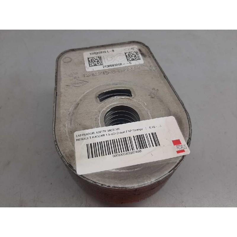 Recambio de enfriador aceite motor para renault kadjar 1.5 dci diesel fap energy referencia OEM IAM 213059324R  
