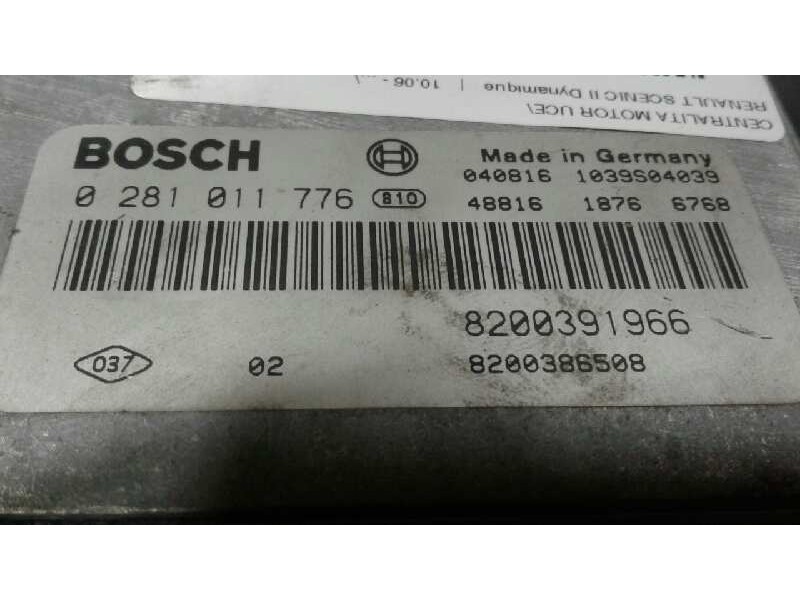 Recambio de centralita motor uce para renault scenic ii dynamique referencia OEM IAM 0281011776  