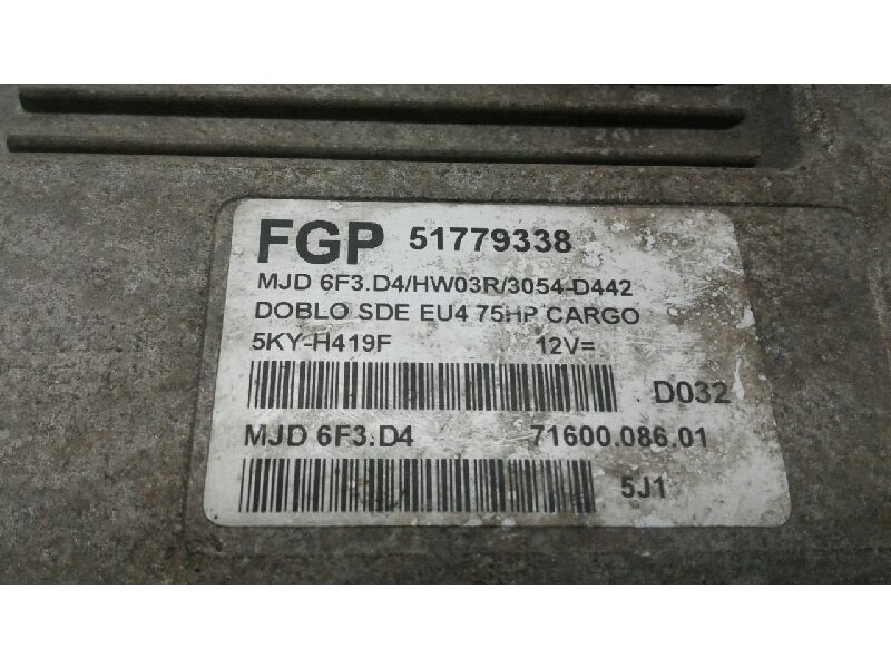 Recambio de centralita motor uce para fiat doblo (119) 1.3 16v multijet active com. (55kw) referencia OEM IAM 7160008601  